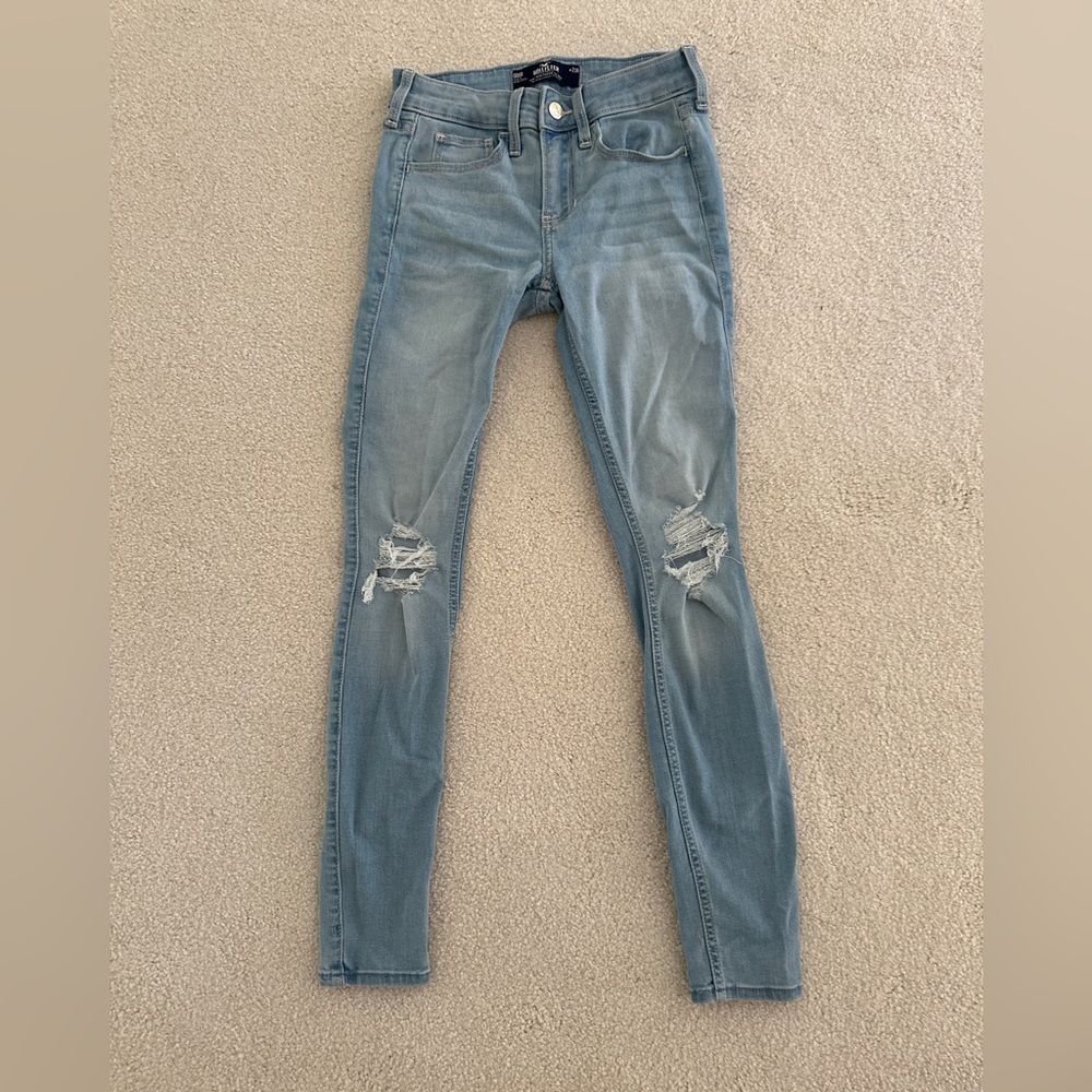 Hollister Light Blue Distressed Skinny Jeans